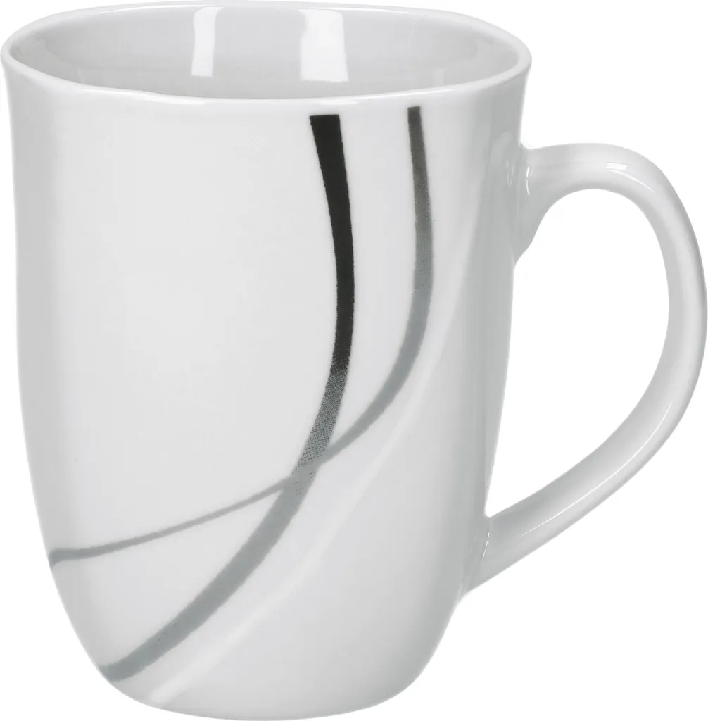 Van Well Kombiservice Silver Night 62-tlg 6 Personen, Tafel + Kaffee + Zubehör, Linien-Dekor – Bild 8