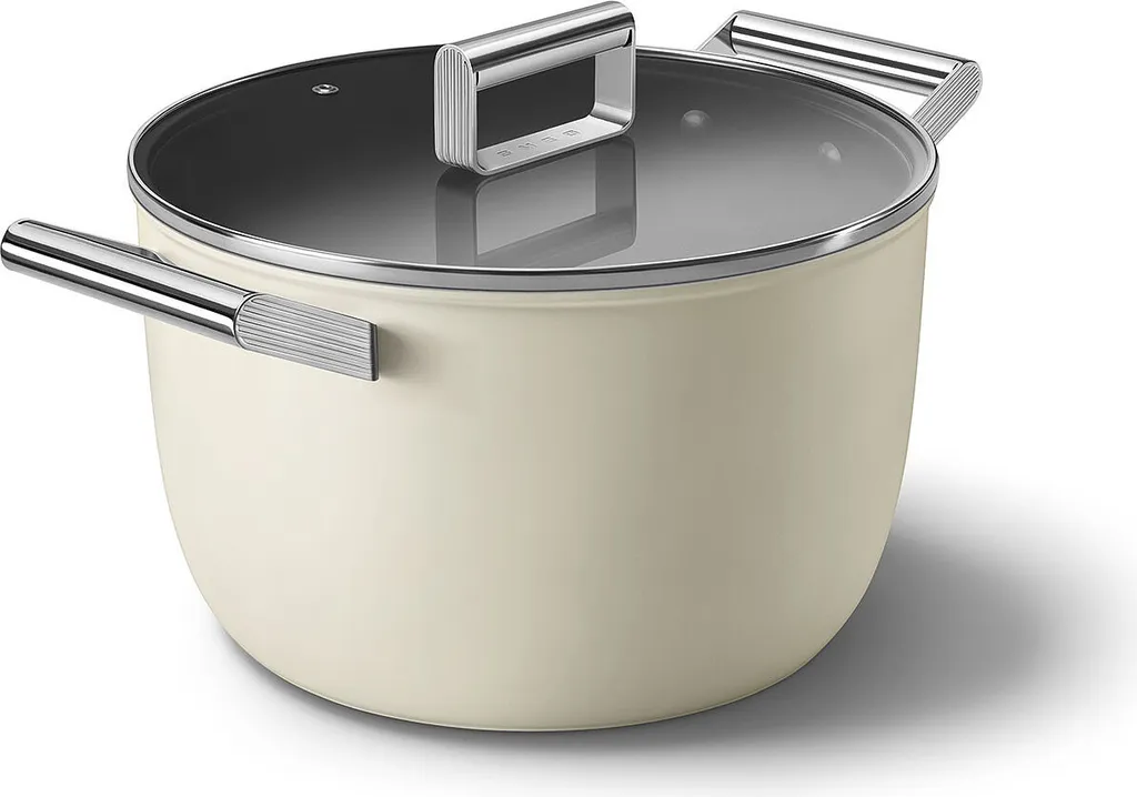 SMEG Kochtopf Mit Deckel Matt Creme - Ø 26 Cm / 7,7 Liter – Bild 2