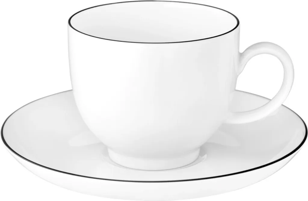 Seltmann Weiden Kaffeeservice Lido Schwarz Mit Farbrand Zeitlos – Bild 7