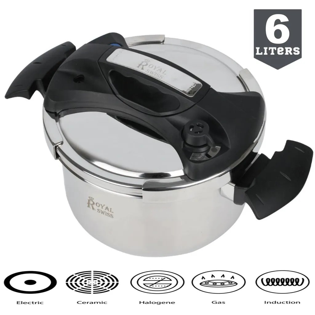 Induktion Schnellkochtopf 6 L Koch Topf Kochtopf Dampfkochtopf EDELSTAHL – Bild 5