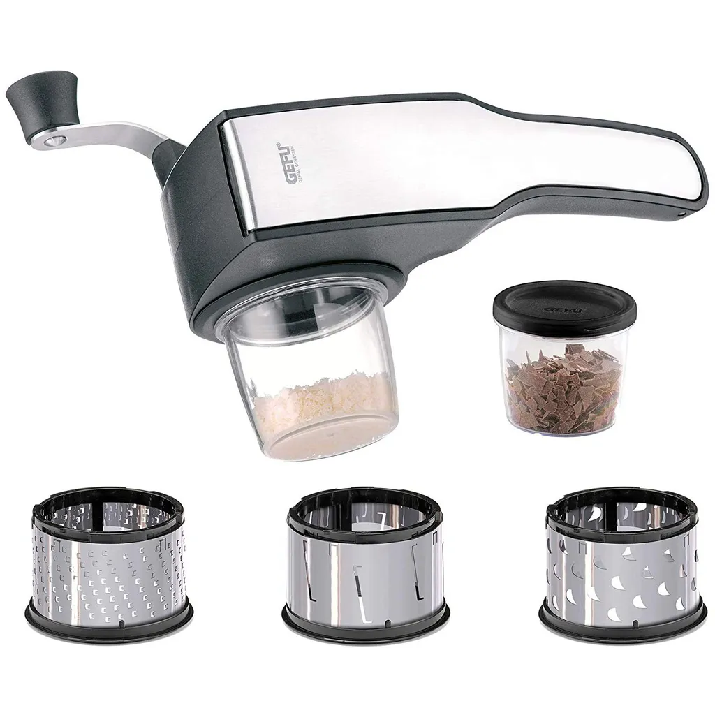 Gefu Trommelreibe Pecorino Laser Cut Mit 3 Trommeleinsätzen Käsereibe – Bild 19