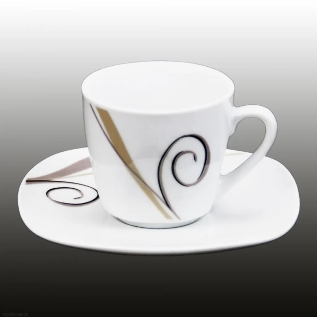 Van Well 18tlg. Kaffeeservice Porzellan Weiß 18 Tlg. – Bild 4