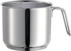 Mäser 810018 Varuna Milchtopf, Ø 14 Cm, 1,75 Liter Mit Literskala Innen, Edelstahl 18/10, Silber