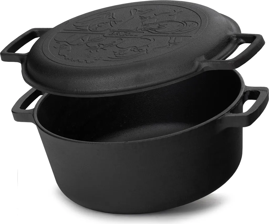 Gusseisen Topf 4L Gusseisentopf Ø 24cm Brotbacken Kochtopf Mit Deckel-Bratpfanne – Bild 2