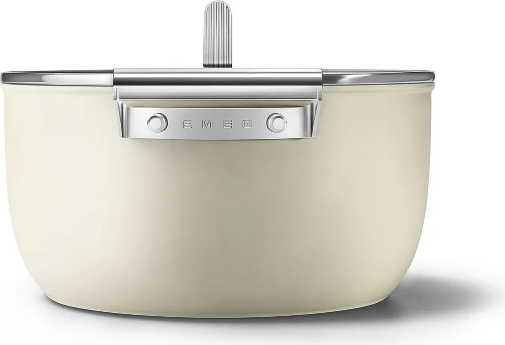SMEG Kochtopf Mit Deckel Matt Creme - Ø 26 Cm / 7,7 Liter – Bild 6