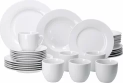 Van Well Trend 30-tlg. Kombiservice Weiß Für 6 Personen, Tafelservice + Kaffeeservice