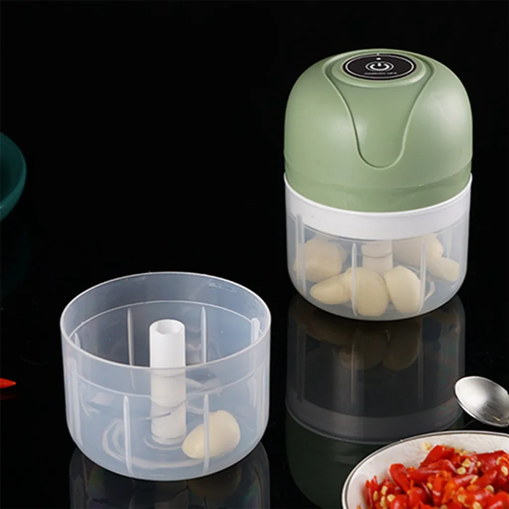 100ml Elektrische KnoblauchpresseEdelstahl Knoblauch-Artefakt, Knoblauchschneider, Knoblauchpresse Grün – Bild 4