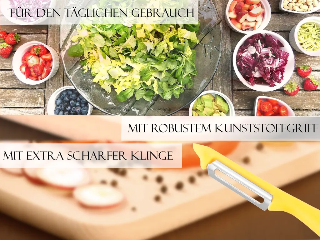 Sparschäler 2er Set Schäler Obst Gemüse Mit Rostfreier Scharfer Pendelklinge Universalschäler Für Rechts Und Linkshänder Allzweckschäler Zum Schälen Von Obst Gemüse Spülmaschinen Geeignet Gelb – Bild 5