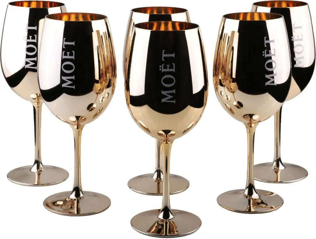 Moët & Chandon Champagnergläser Kupfer 6er Set Echtglas