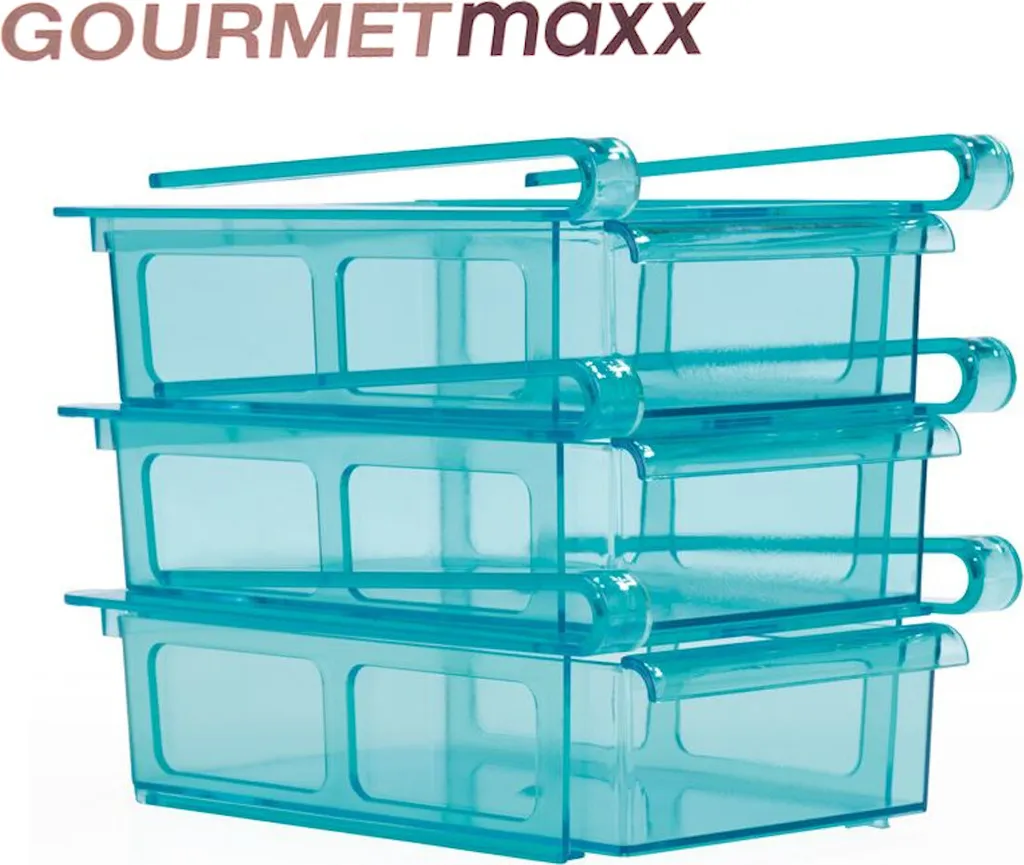GOURMETmaxx Klemm-Schublade Für Kühlschrank, 3er-Set Schublade Klemm Kühlschrank GOURMETmaxx Zusatzfach Gemüsefach 3er-Set Ordnung – Bild 19