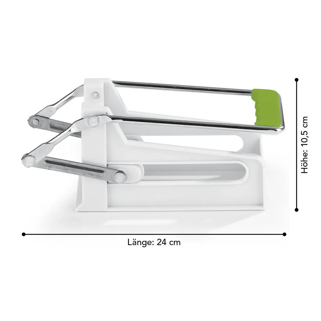 MAXXMEE Pommes Schneider Edelstahl Frites Gemüse Schneider Kartoffel Schneider Cutter Pommesschneider - Weiß/grün Pommes Schneider Edelstahl Frites Gemüse Schneider Kartoffel Schneider Cutter – Bild 5