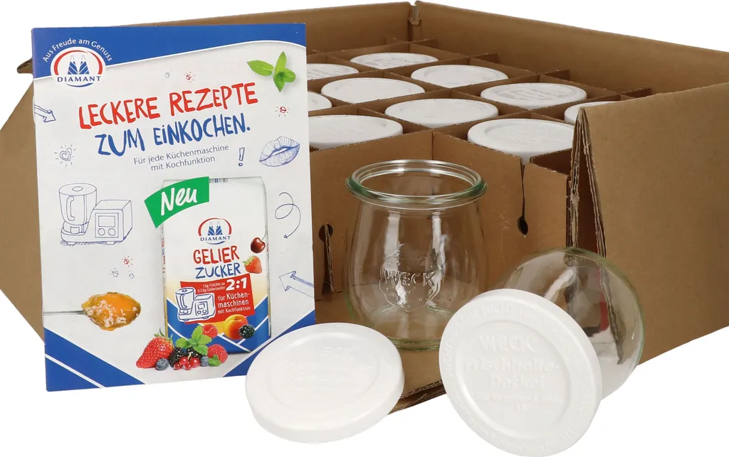 MamboCat 12er Set Weckgläser Tulpenglas Mit Frischhalte-Deckel 220ml + Rezeptheft – Bild 2