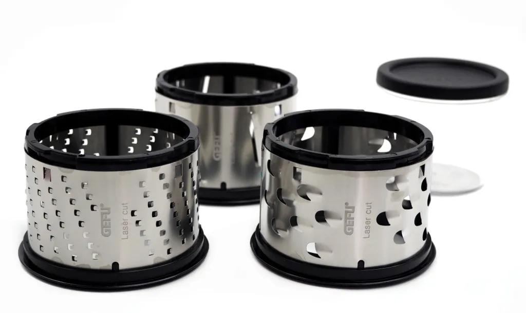 Gefu Trommelreibe Pecorino Laser Cut Mit 3 Trommeleinsätzen Käsereibe – Bild 14