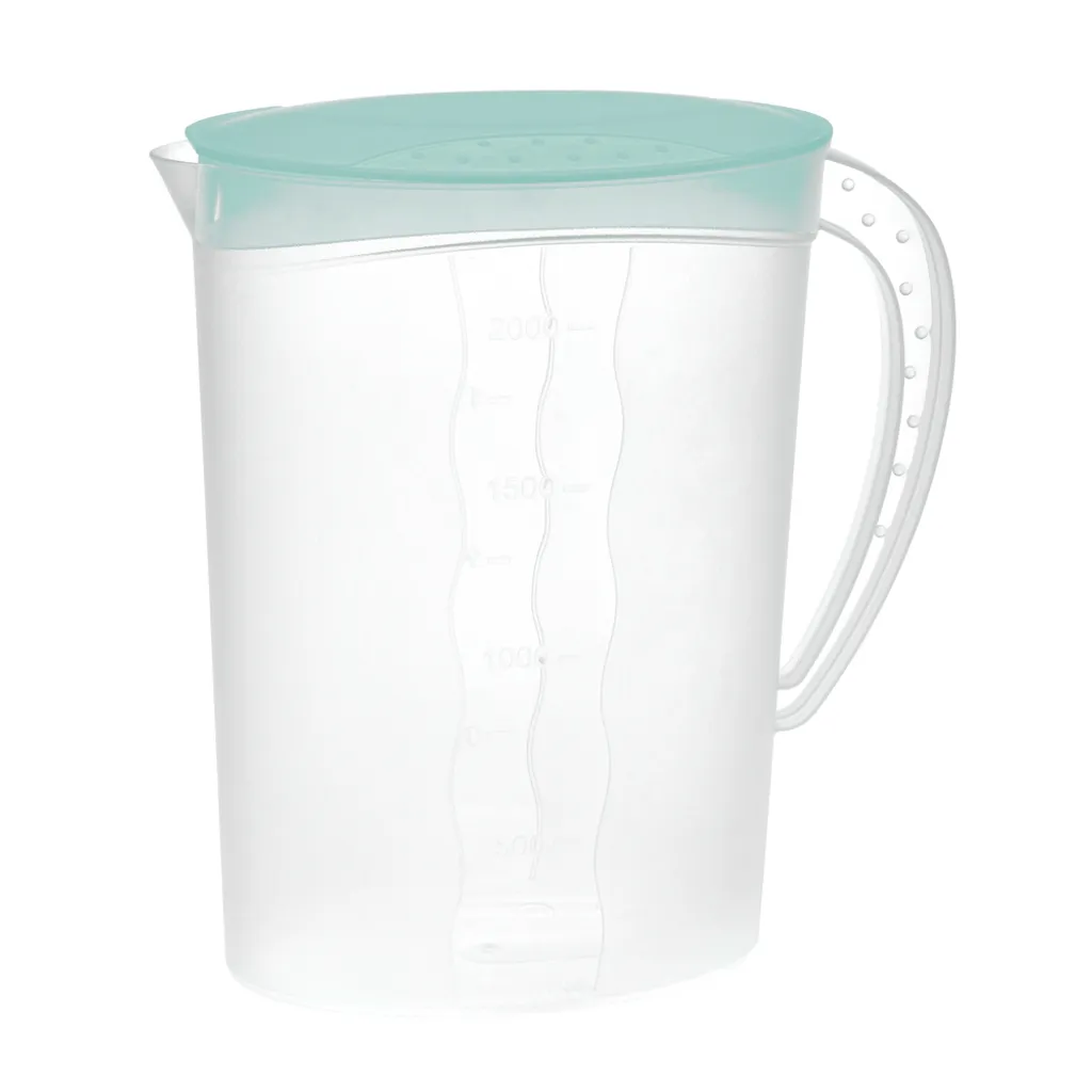 Premium Saftkanne, 2 Liter Fassungsvermögen, Mit Vielseitigem Deckel Und Integrierter Maßeinteilung Für Kalte Getränke Wie Saft, Eistee, Wasserkaraffe Aus Kunststoff